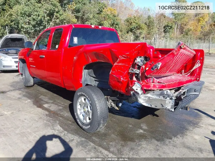 1GCRCSE02CZ211218 2012 Chevrolet Silverado C1500 Lt
