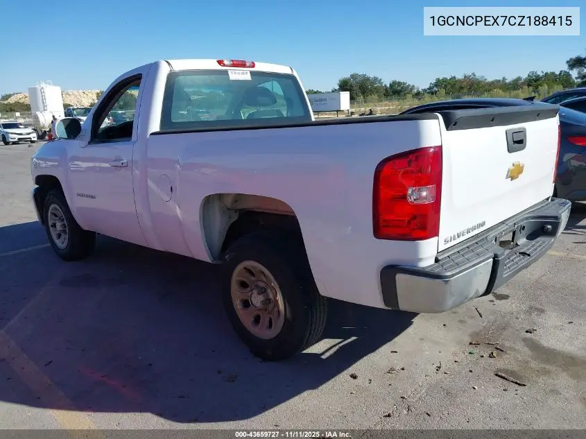 1GCNCPEX7CZ188415 2012 Chevrolet Silverado 1500 Work Truck
