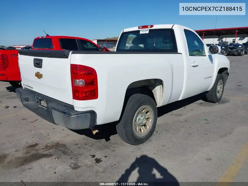 1GCNCPEX7CZ188415 2012 Chevrolet Silverado 1500 Work Truck