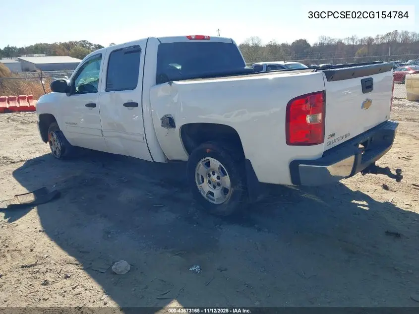 3GCPCSE02CG154784 2012 Chevrolet Silverado 1500 Lt