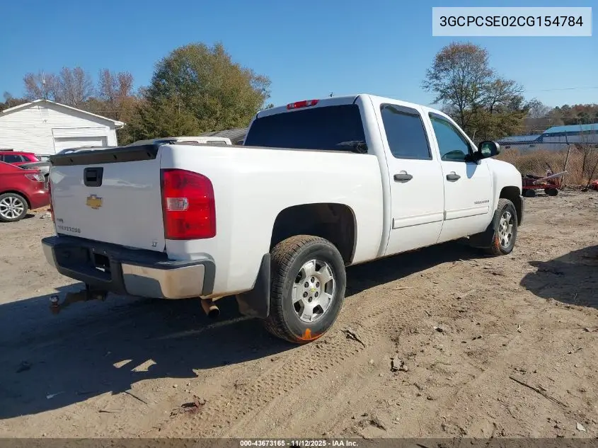 3GCPCSE02CG154784 2012 Chevrolet Silverado 1500 Lt