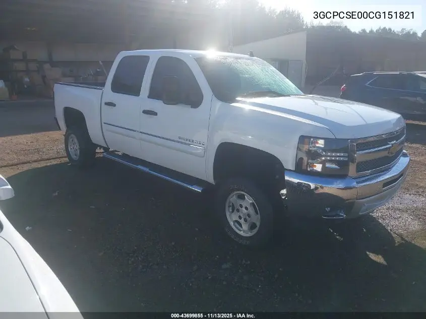 3GCPCSE00CG151821 2012 Chevrolet Silverado 1500 Lt