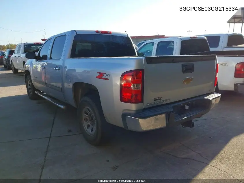3GCPCSE03CG215334 2012 Chevrolet Silverado 1500 Lt