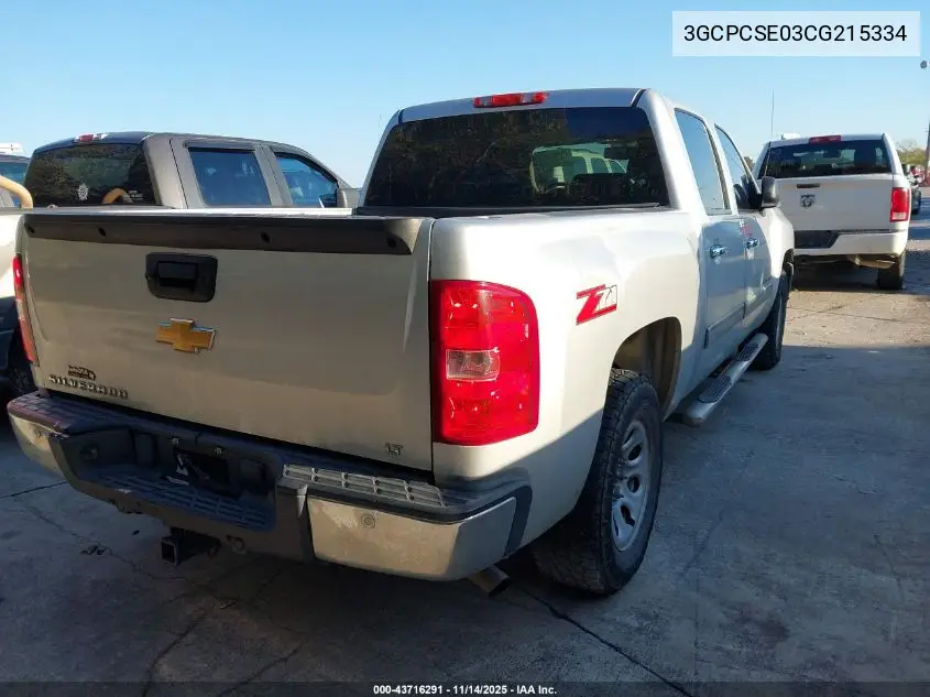 3GCPCSE03CG215334 2012 Chevrolet Silverado 1500 Lt