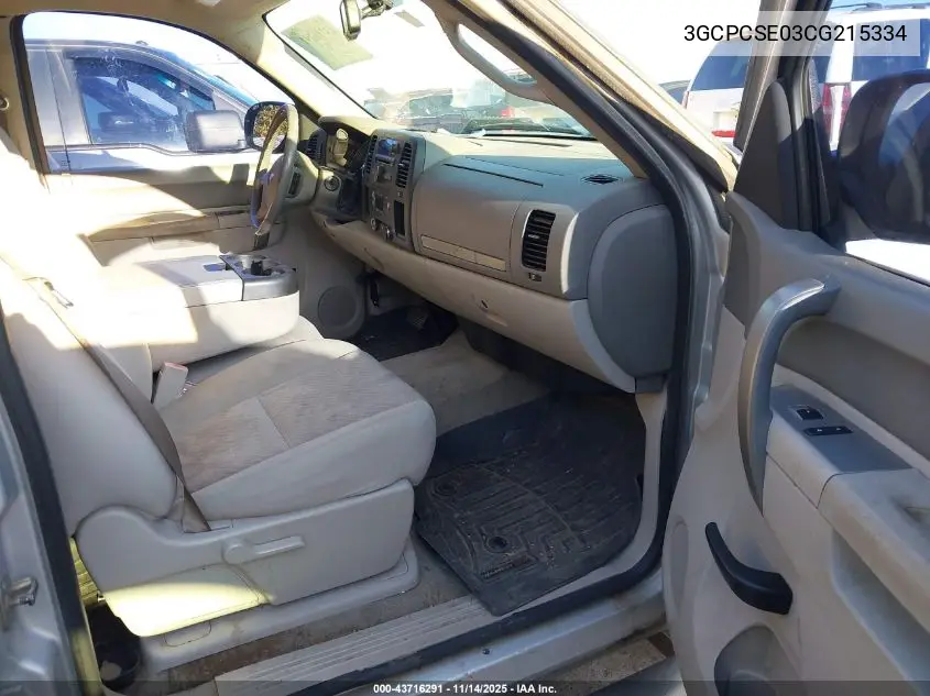 3GCPCSE03CG215334 2012 Chevrolet Silverado 1500 Lt