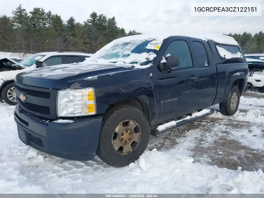 1GCRCPEA3CZ122151 2012 Chevrolet Silverado 1500 Work Truck