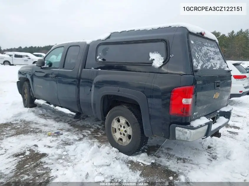 1GCRCPEA3CZ122151 2012 Chevrolet Silverado 1500 Work Truck