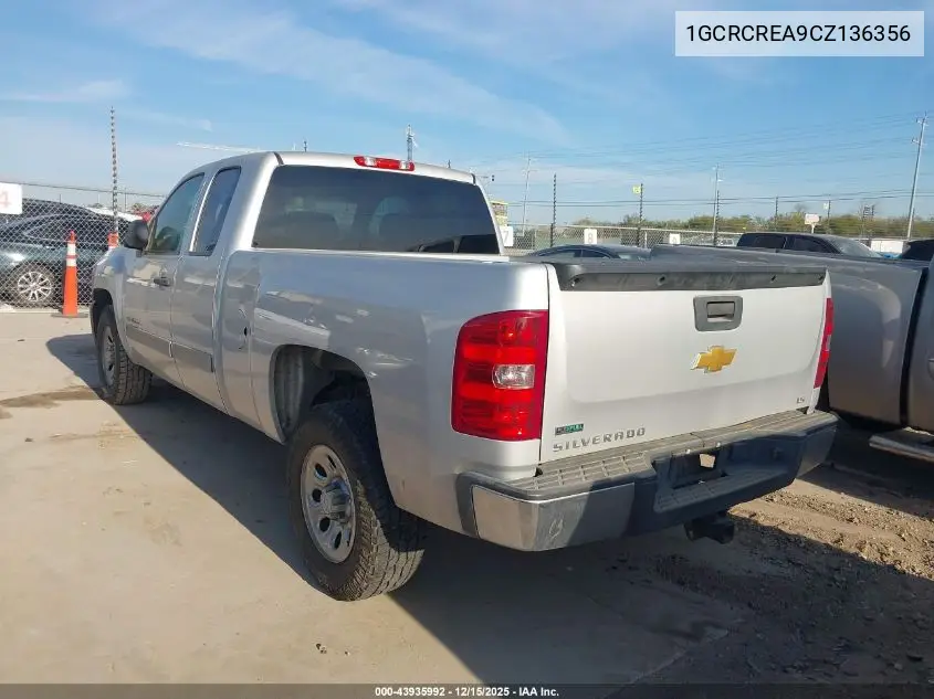 1GCRCREA9CZ136356 2012 Chevrolet Silverado 1500 Ls