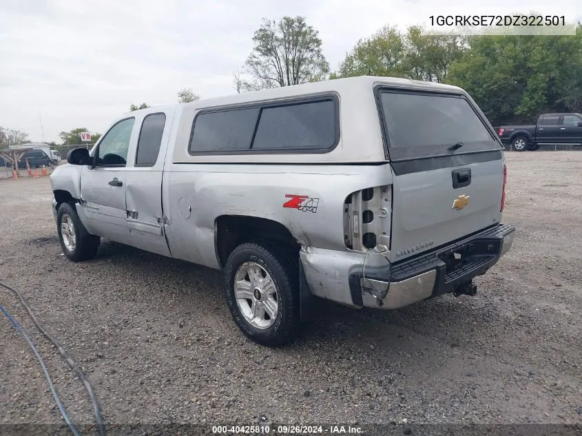 2013 Chevrolet Silverado 1500 Lt VIN: 1GCRKSE72DZ322501 Lot: 40425810