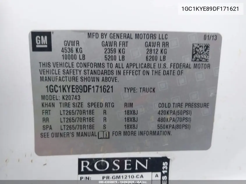 1GC1KYE89DF171621 2013 Chevrolet Silverado 2500Hd Ltz