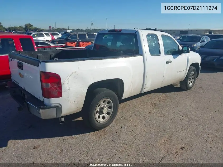 1GCRCPE07DZ111274 2013 Chevrolet Silverado 1500 Work Truck