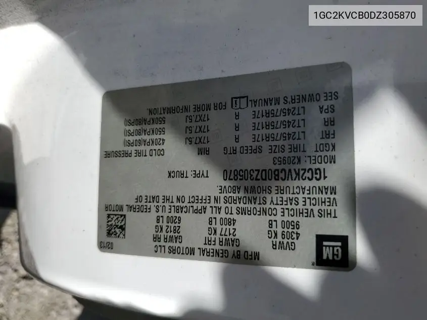 1GC2KVCB0DZ305870 2013 Chevrolet Silverado 2500Hd Work Truck