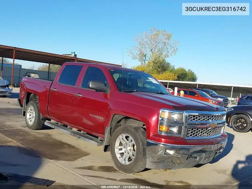 3GCUKREC3EG316742 2014 Chevrolet Silverado 1500 1Lt