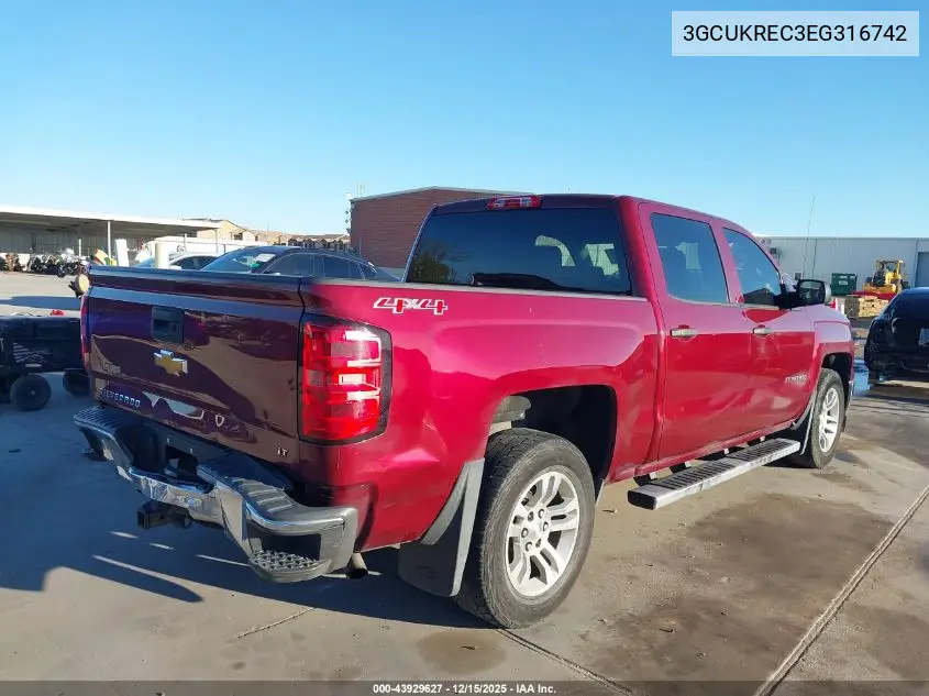 3GCUKREC3EG316742 2014 Chevrolet Silverado 1500 1Lt