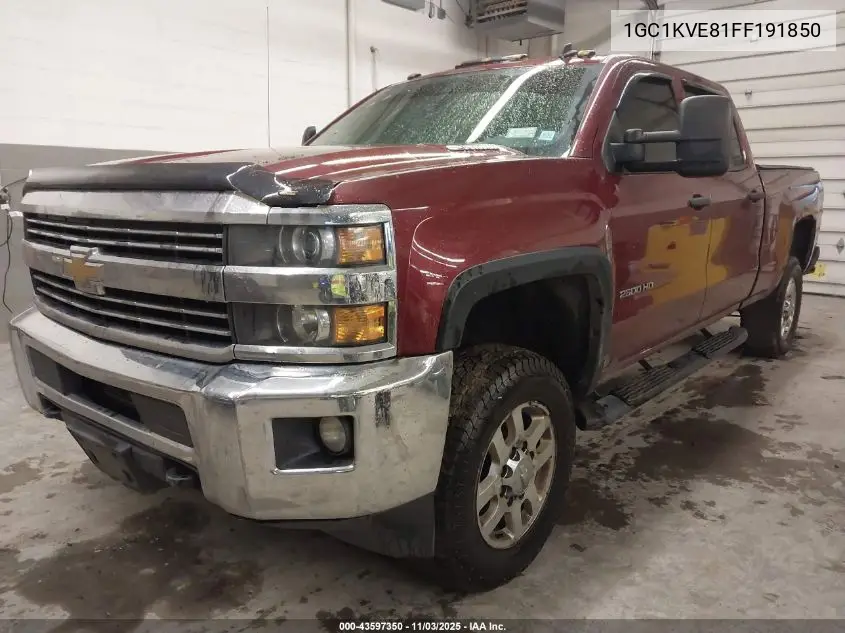 1GC1KVE81FF191850 2015 Chevrolet Silverado 2500Hd Lt