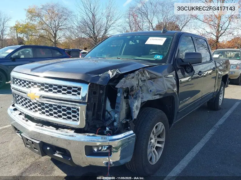3GCUKREC2FG417143 2015 Chevrolet Silverado 1500 1Lt