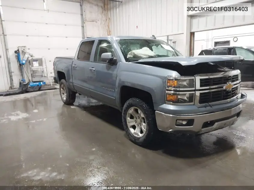 3GCUKREC1FG316403 2015 Chevrolet Silverado 1500 2Lt