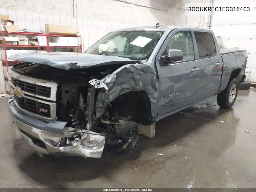 3GCUKREC1FG316403 2015 Chevrolet Silverado 1500 2Lt