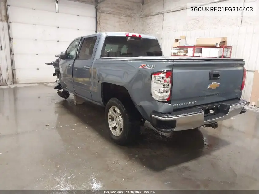 3GCUKREC1FG316403 2015 Chevrolet Silverado 1500 2Lt