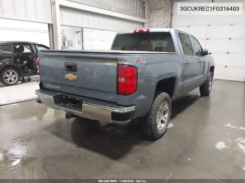 3GCUKREC1FG316403 2015 Chevrolet Silverado 1500 2Lt