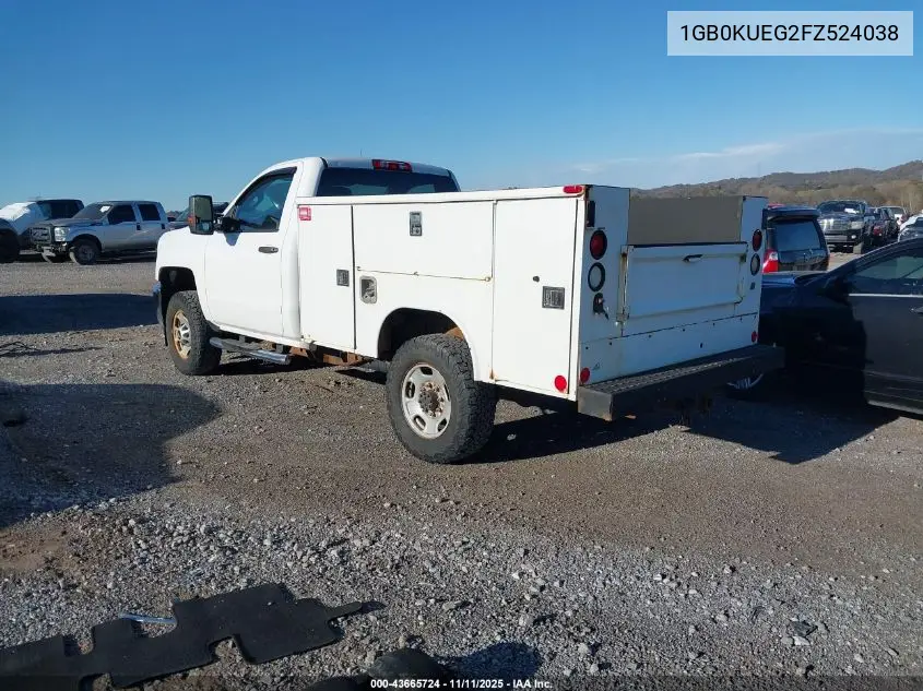 1GB0KUEG2FZ524038 2015 Chevrolet Silverado 2500Hd Wt