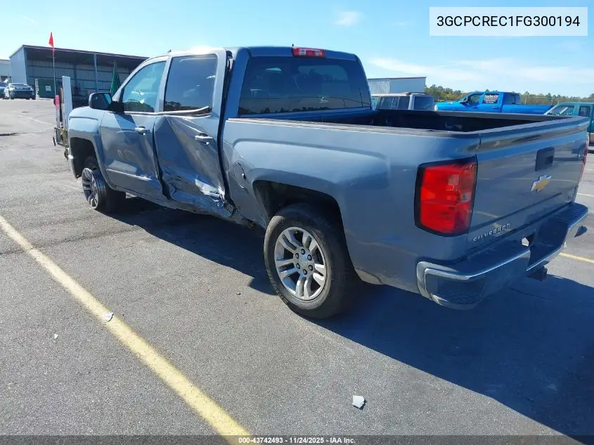 3GCPCREC1FG300194 2015 Chevrolet Silverado 1500 1Lt