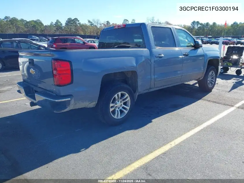 3GCPCREC1FG300194 2015 Chevrolet Silverado 1500 1Lt