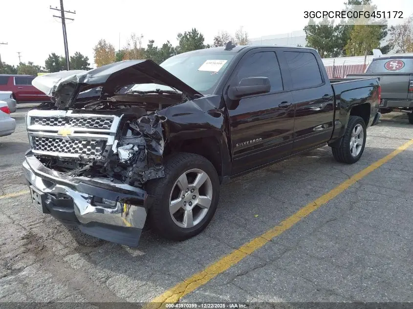 3GCPCREC0FG451172 2015 Chevrolet Silverado 1500 1Lt