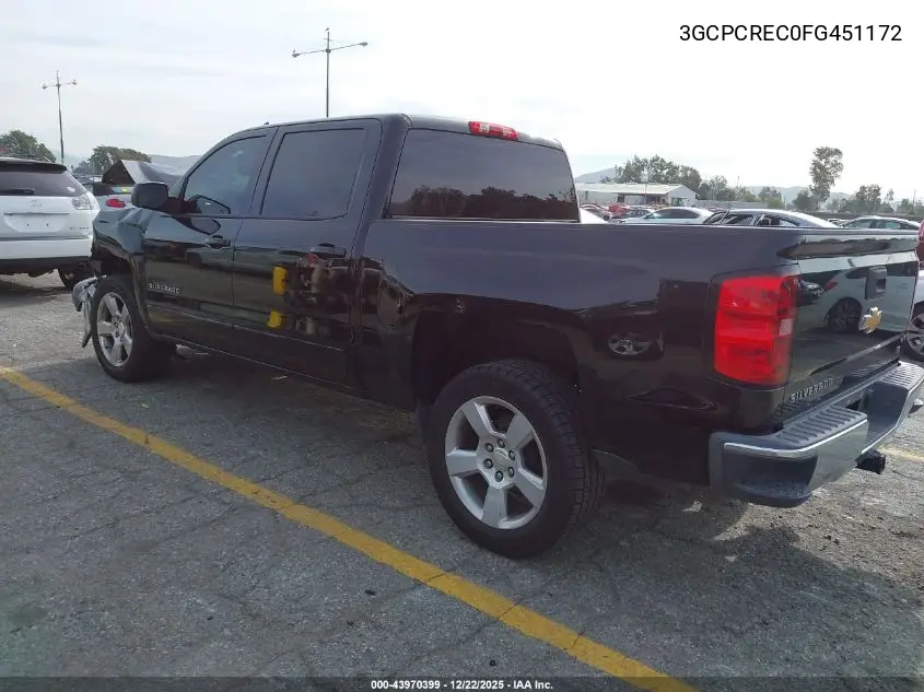 3GCPCREC0FG451172 2015 Chevrolet Silverado 1500 1Lt
