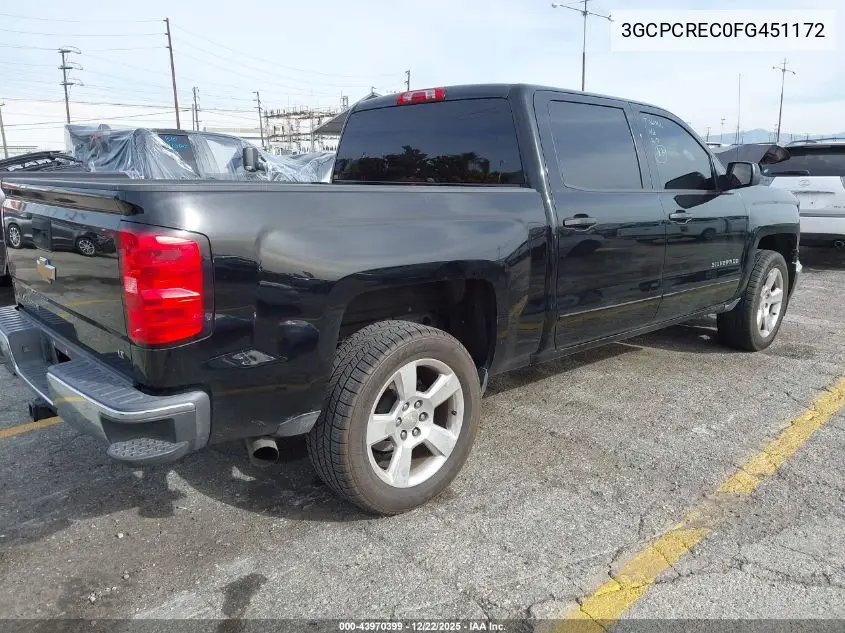 3GCPCREC0FG451172 2015 Chevrolet Silverado 1500 1Lt