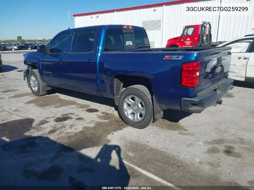 3GCUKREC7GG259299 2016 Chevrolet Silverado 1500 2Lt