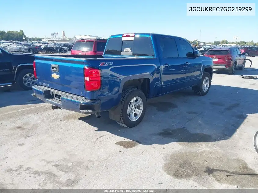3GCUKREC7GG259299 2016 Chevrolet Silverado 1500 2Lt