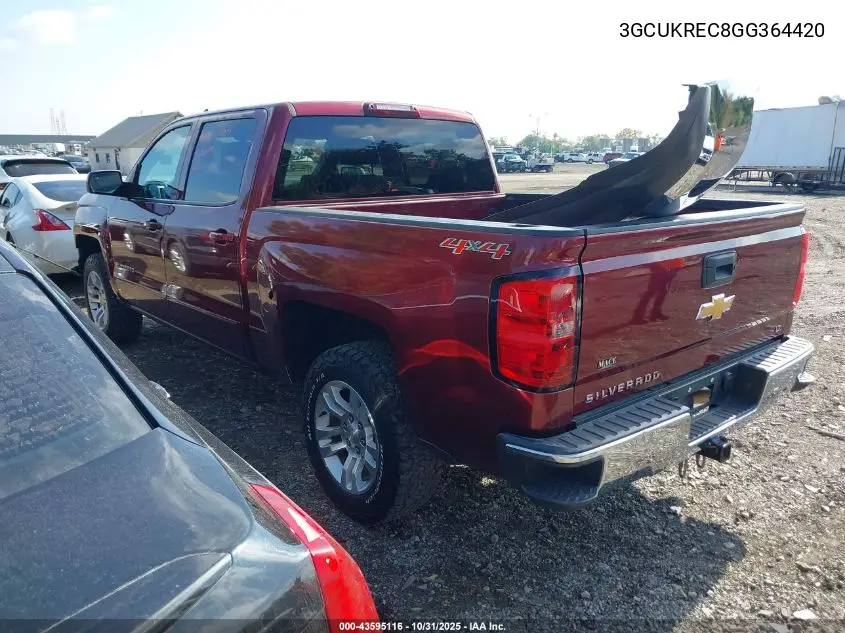 3GCUKREC8GG364420 2016 Chevrolet Silverado 1500 1Lt