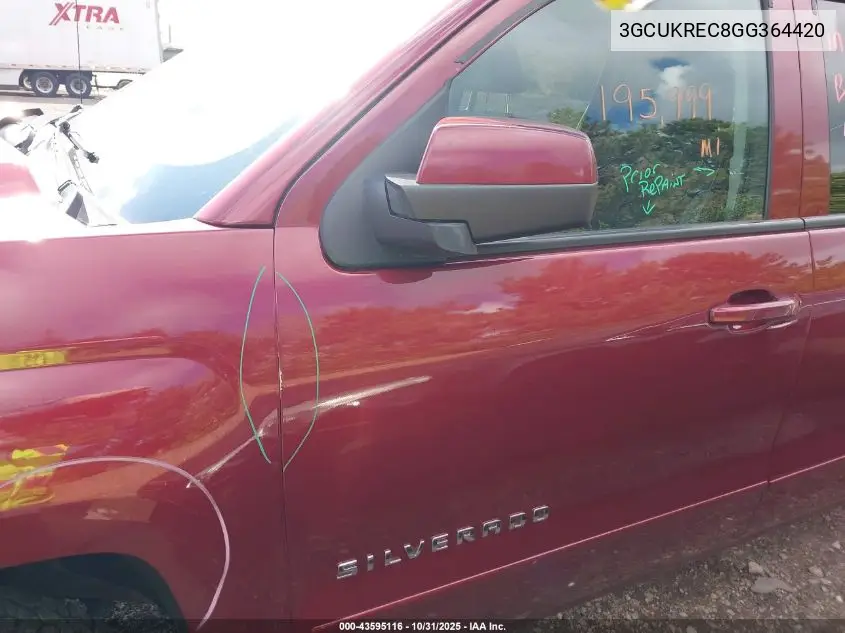 3GCUKREC8GG364420 2016 Chevrolet Silverado 1500 1Lt
