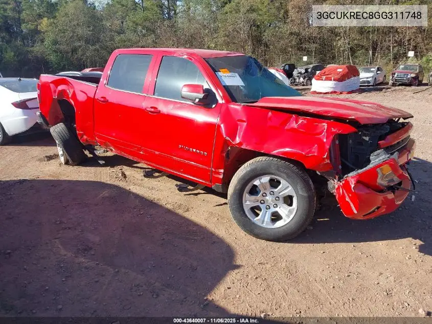 3GCUKREC8GG311748 2016 Chevrolet Silverado 1500 2Lt