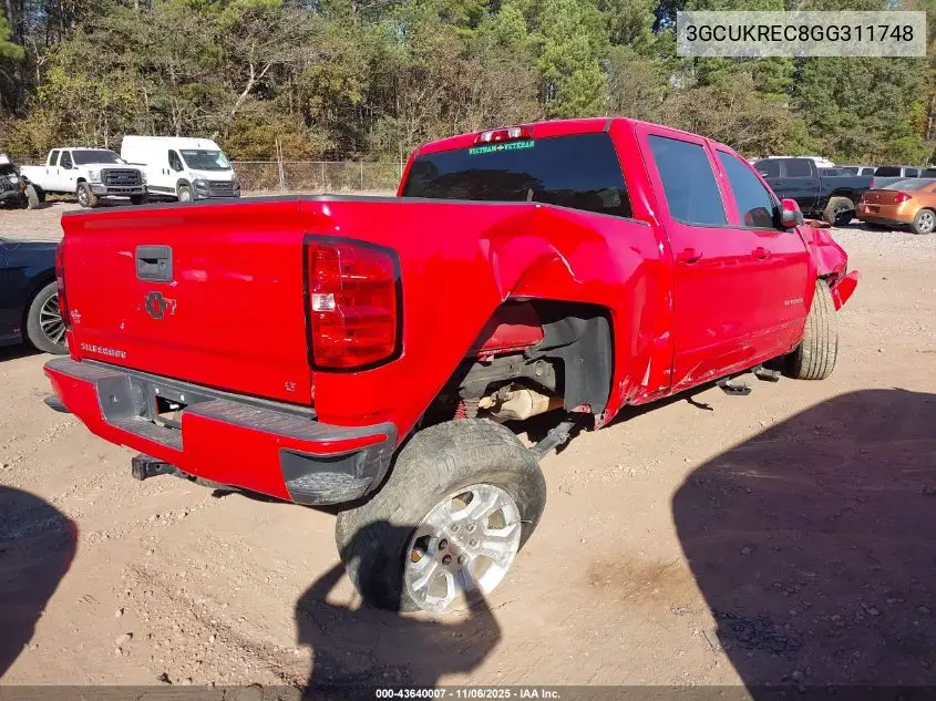 3GCUKREC8GG311748 2016 Chevrolet Silverado 1500 2Lt