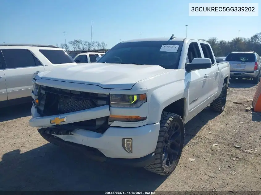 3GCUKREC5GG339202 2016 Chevrolet Silverado 1500 2Lt