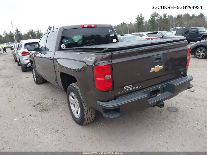 3GCUKREH6GG294931 2016 Chevrolet Silverado 1500 2Lt