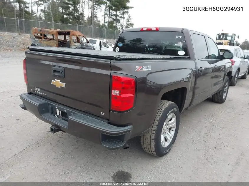 3GCUKREH6GG294931 2016 Chevrolet Silverado 1500 2Lt