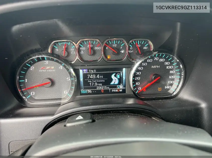 1GCVKREC9GZ113314 2016 Chevrolet Silverado K1500 Lt