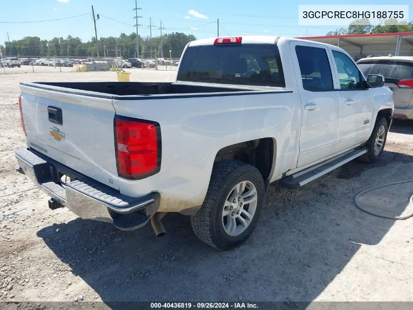 2017 Chevrolet Silverado 1500 1Lt VIN: 3GCPCREC8HG188755 Lot: 40436819