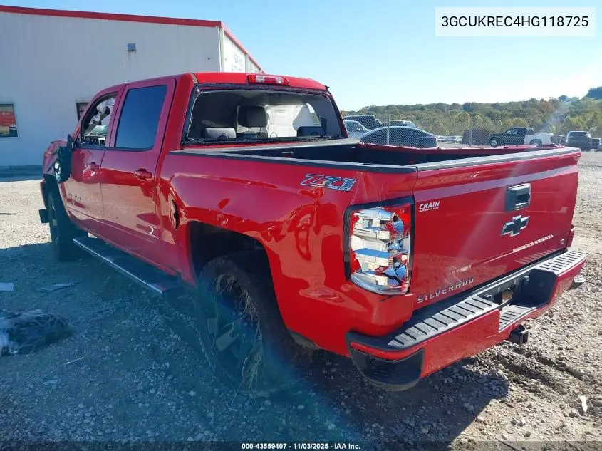 3GCUKREC4HG118725 2017 Chevrolet Silverado 1500 2Lt