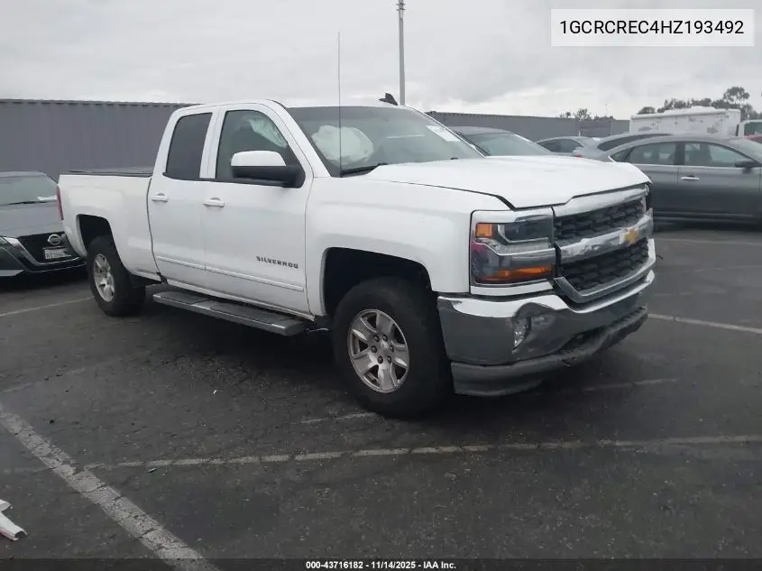1GCRCREC4HZ193492 2017 Chevrolet Silverado 1500 1Lt