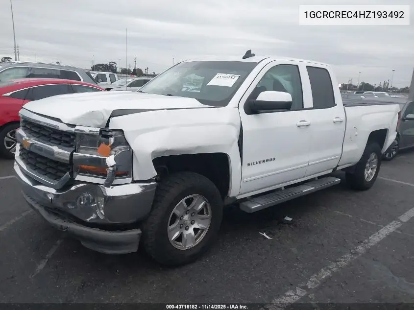 1GCRCREC4HZ193492 2017 Chevrolet Silverado 1500 1Lt