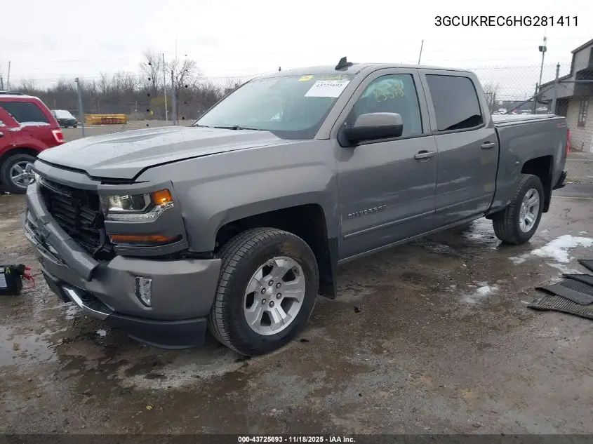 3GCUKREC6HG281411 2017 Chevrolet Silverado 1500 2Lt
