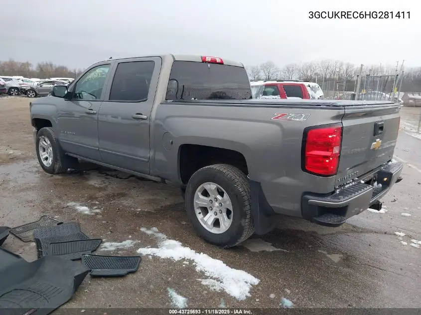 3GCUKREC6HG281411 2017 Chevrolet Silverado 1500 2Lt