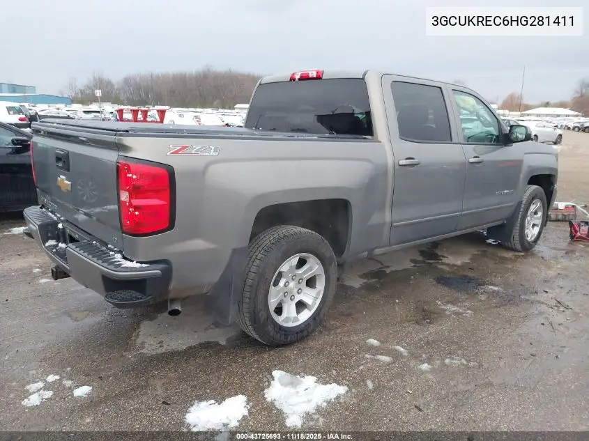 3GCUKREC6HG281411 2017 Chevrolet Silverado 1500 2Lt