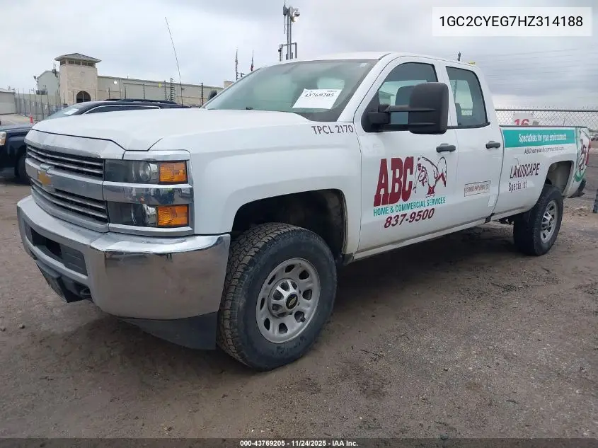 1GC2CYEG7HZ314188 2017 Chevrolet Silverado 3500Hd Wt