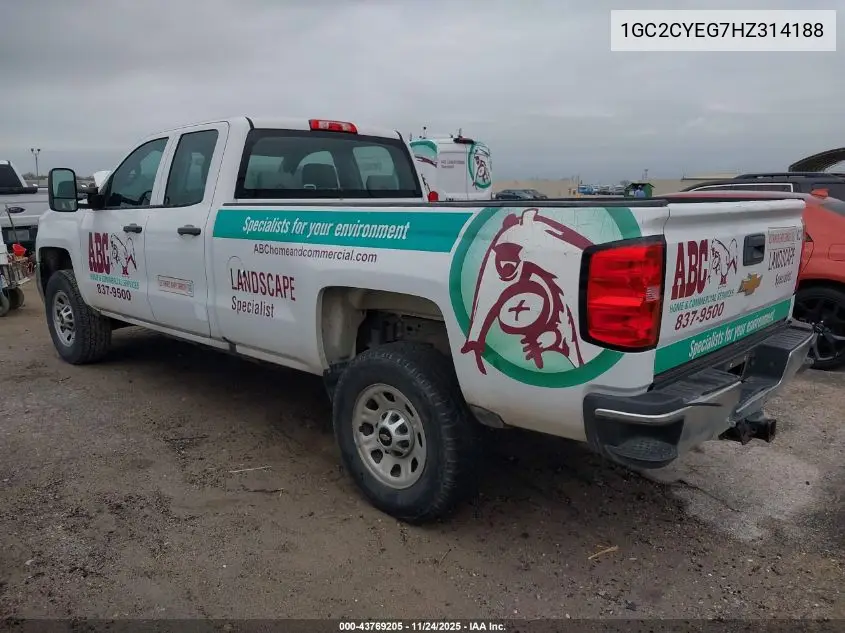 1GC2CYEG7HZ314188 2017 Chevrolet Silverado 3500Hd Wt
