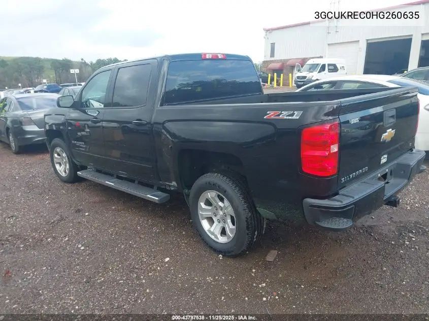 3GCUKREC0HG260635 2017 Chevrolet Silverado 1500 2Lt